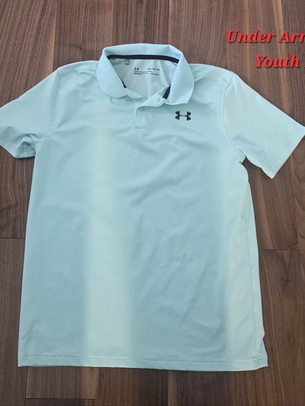 Under Armour Youth Polo - Aqua Mint. Youth L